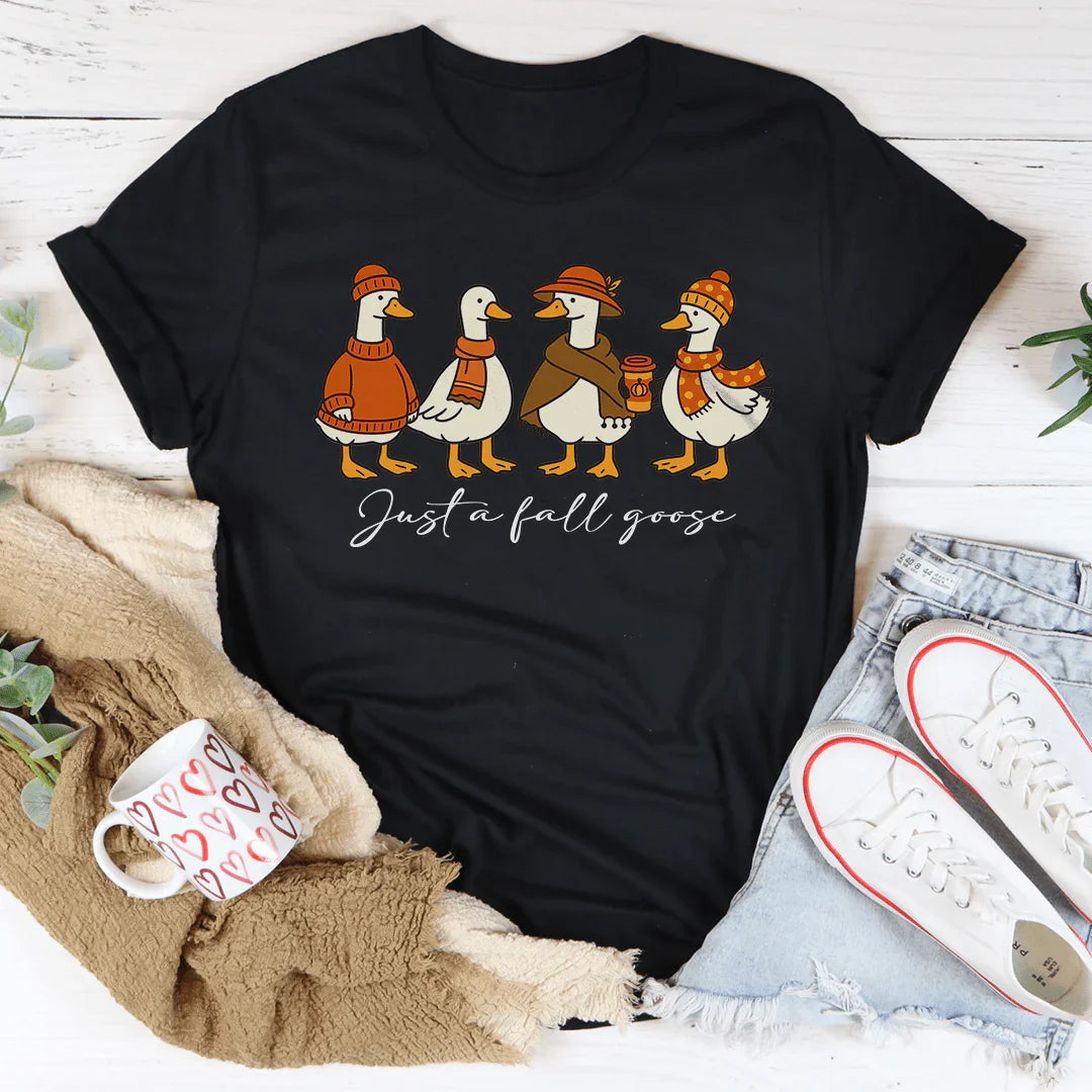 Just A Fall Goose Tee Black Heather / S Peachy Sunday T-Shirt