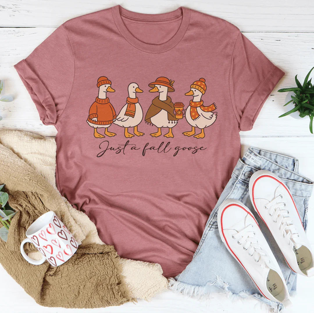 Just A Fall Goose Tee Mauve / S Peachy Sunday T-Shirt