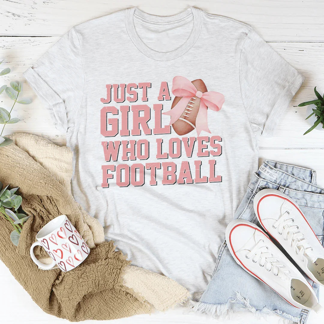 Just A Girl Who Loves Football Tee Ash / S Peachy Sunday T-Shirt