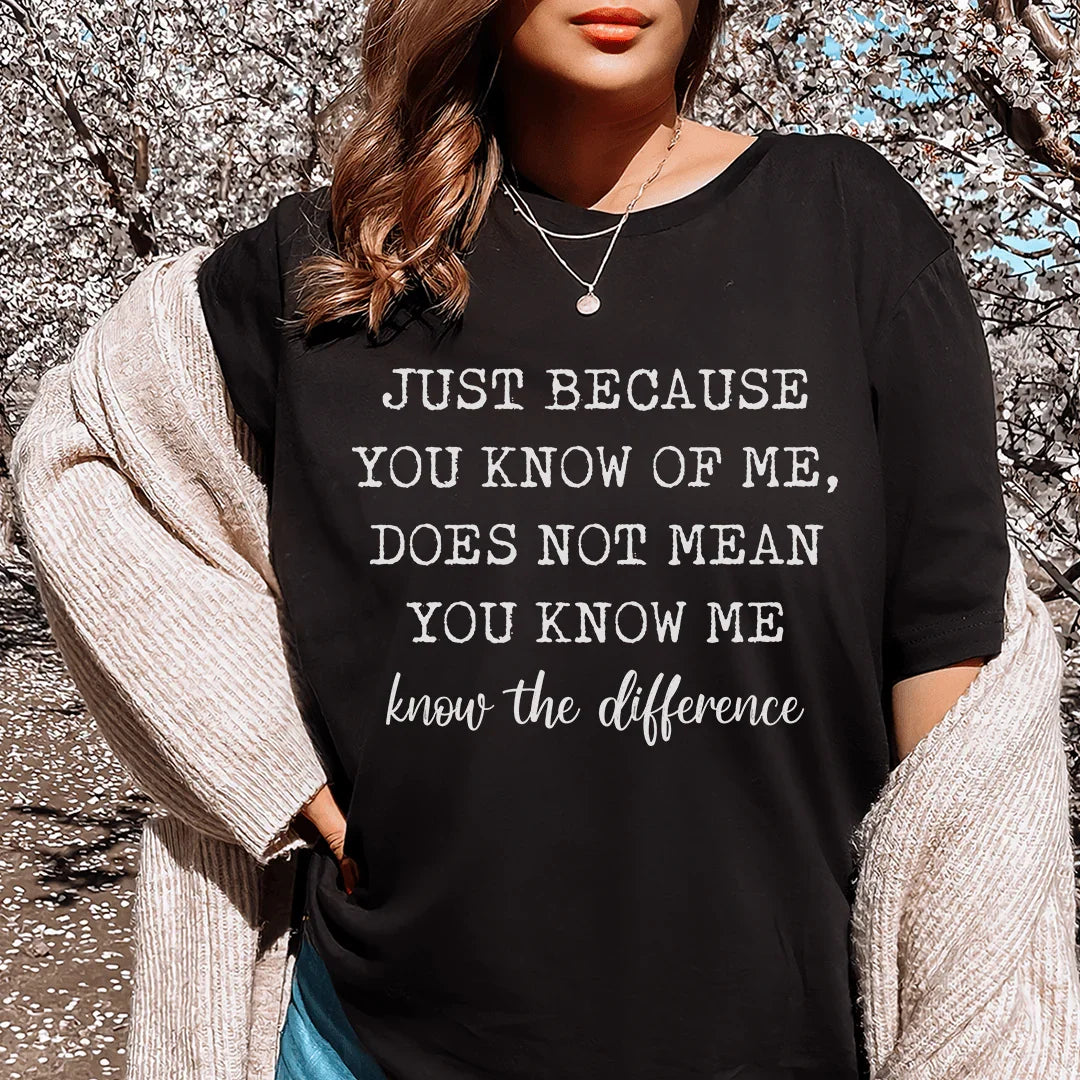 Just Because You Know Of Me Tee Black Heather / S Peachy Sunday T-Shirt