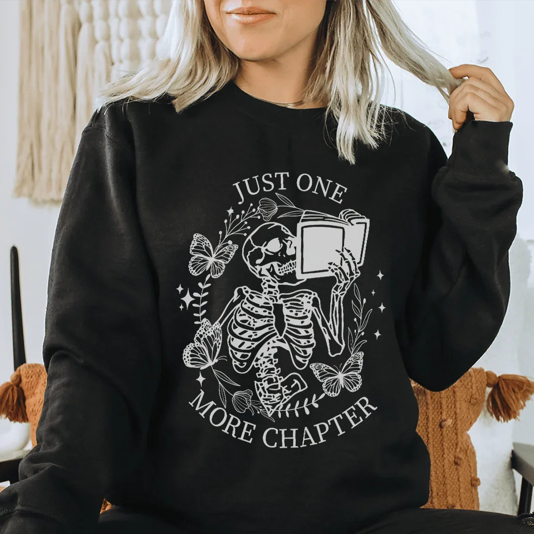 Just One More Chapter Sweatshirt Black / S Peachy Sunday T-Shirt