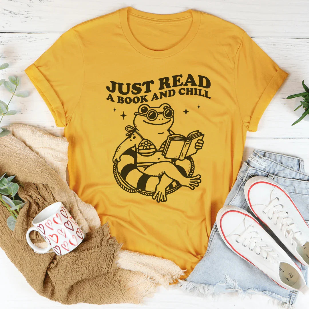 Just Read A Book And Chill Tee Mustard / S Peachy Sunday T-Shirt