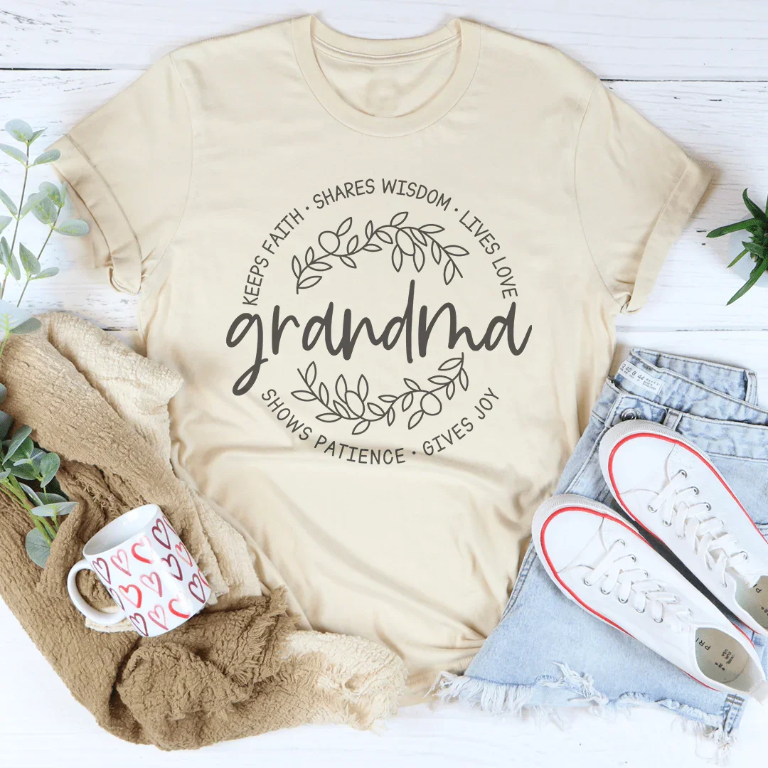 Keeps Faith Shares Wisdom Lives Love Tee Soft Cream / S Peachy Sunday T-Shirt