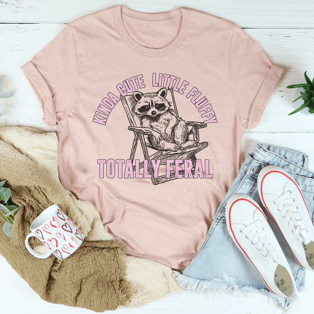 Kinda Cute Little Fluffy Totally Feral Tee Heather Prism Peach / S Peachy Sunday T-Shirt