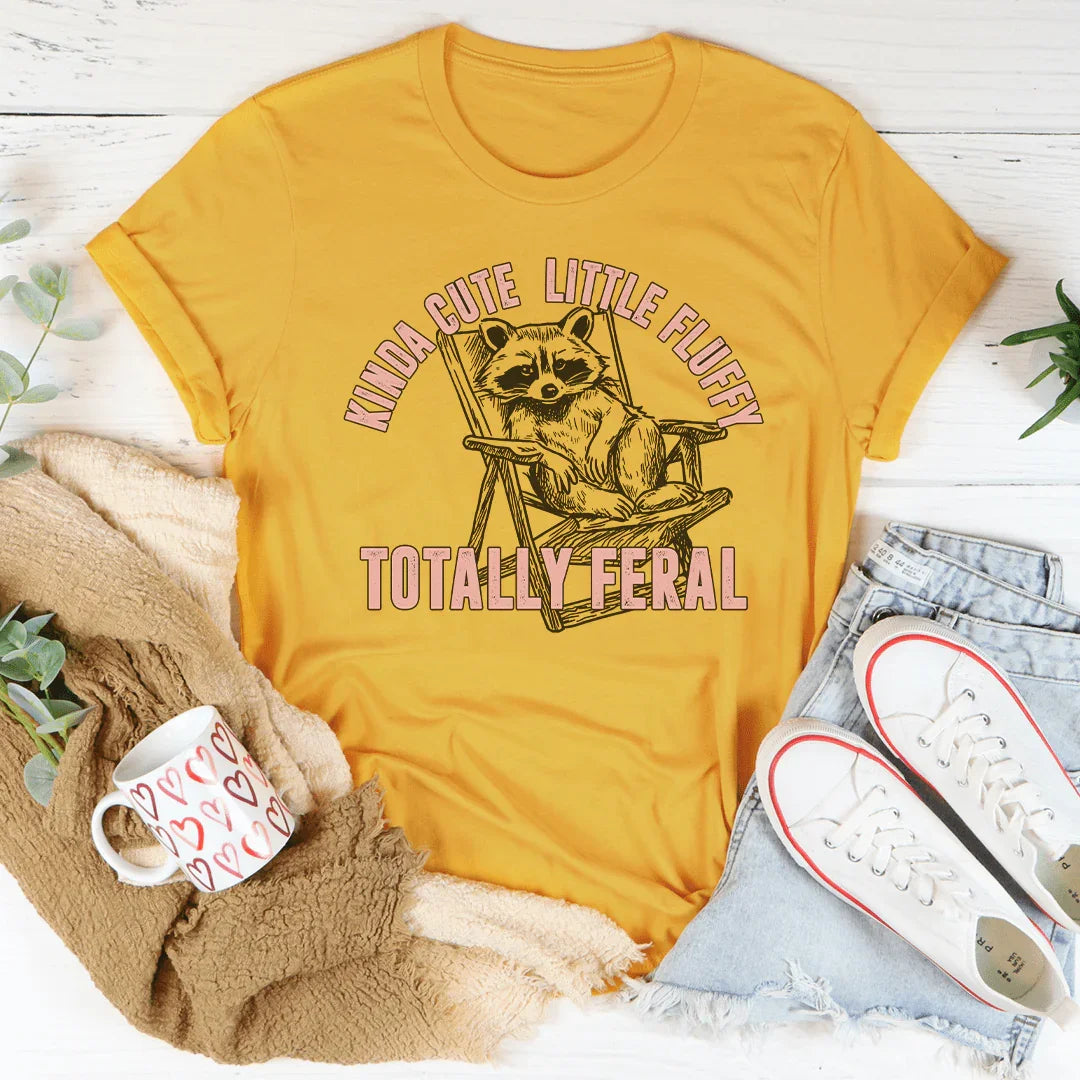 Kinda Cute Little Fluffy Totally Feral Tee Mustard / S Peachy Sunday T-Shirt