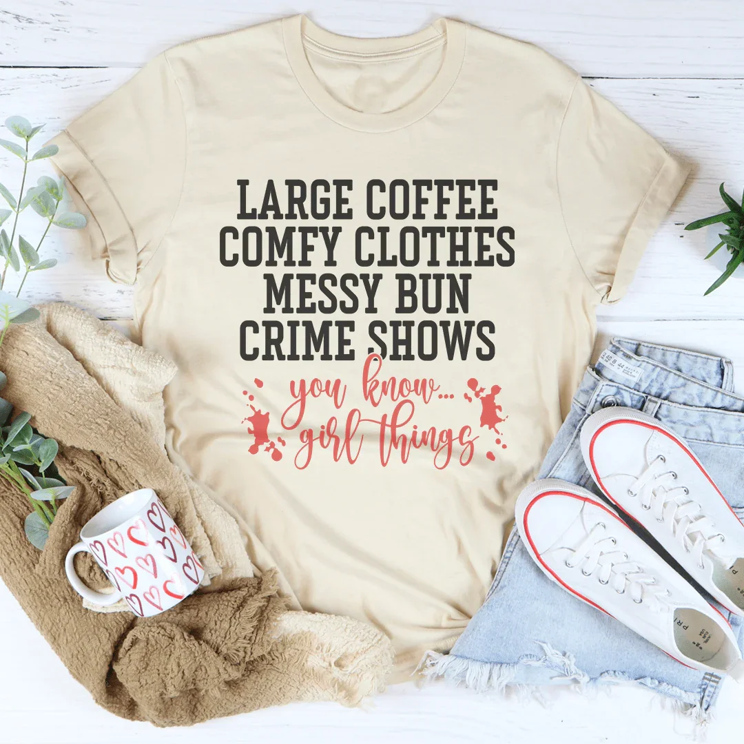 Large Coffee Comfy Clothes Messy Bun Crims Shows Tee Soft Cream / S Peachy Sunday T-Shirt