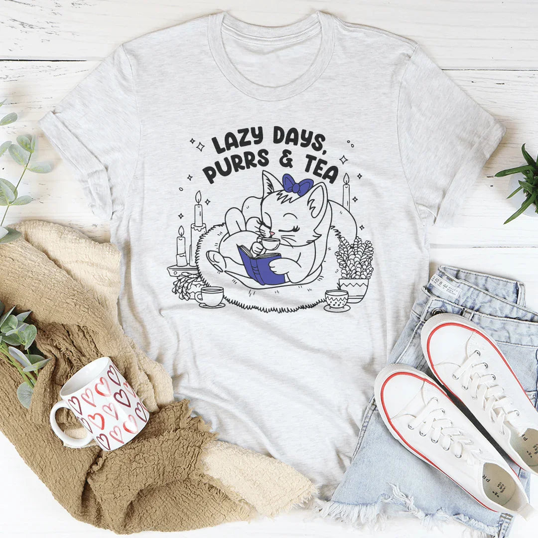 Lazy Days Purrs & Tea Tee Ash / S Peachy Sunday T-Shirt