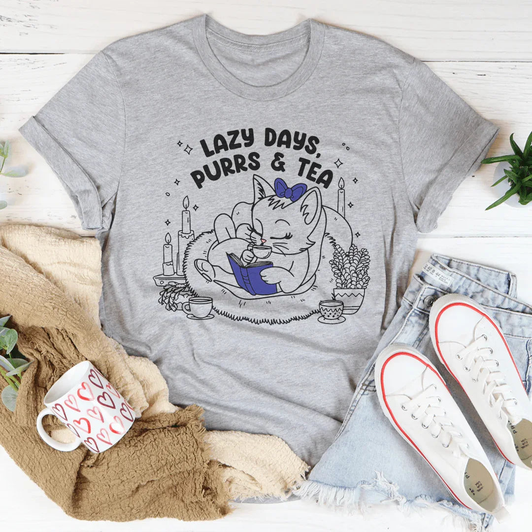 Lazy Days Purrs & Tea Tee Athletic Heather / S Peachy Sunday T-Shirt