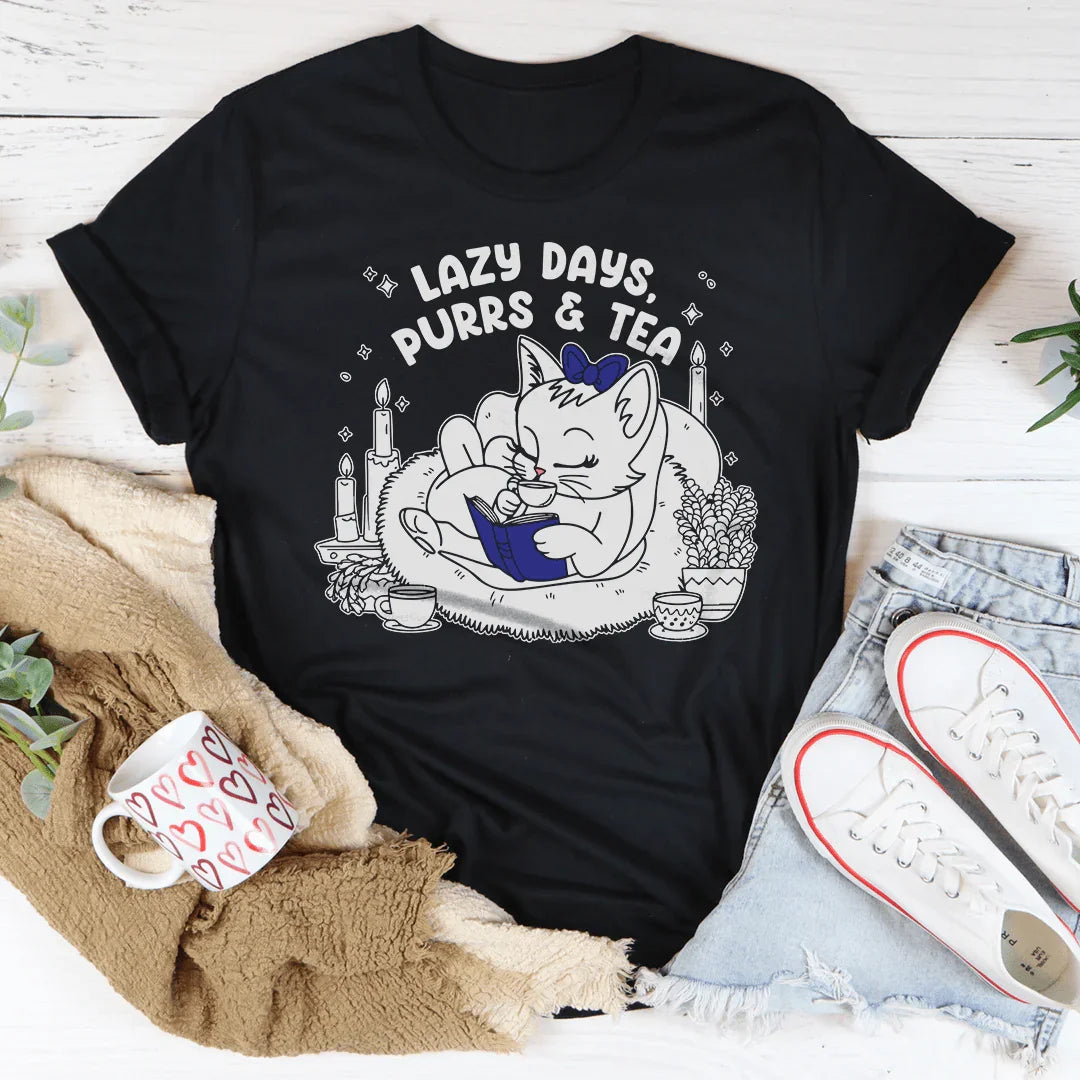 Lazy Days Purrs & Tea Tee Black Heather / S Peachy Sunday T-Shirt