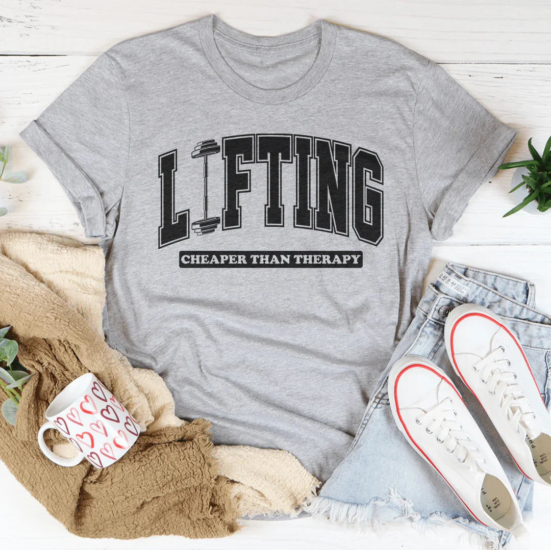 Lifting Cheaper Than Therapy Tee Athletic Heather / S Peachy Sunday T-Shirt
