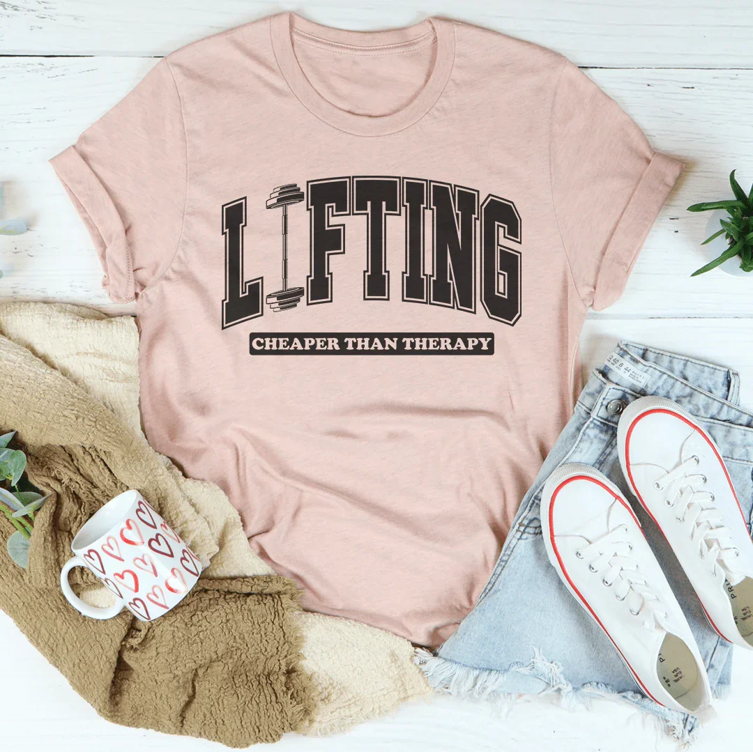 Lifting Cheaper Than Therapy Tee Heather Prism Peach / S Peachy Sunday T-Shirt