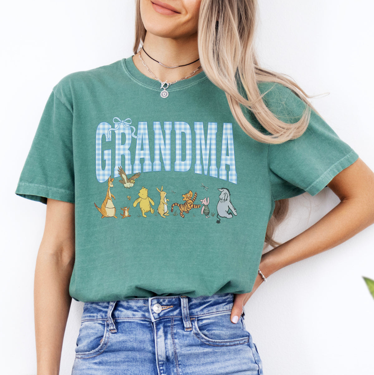 Personalisiertes kariertes Oma-T-Shirt