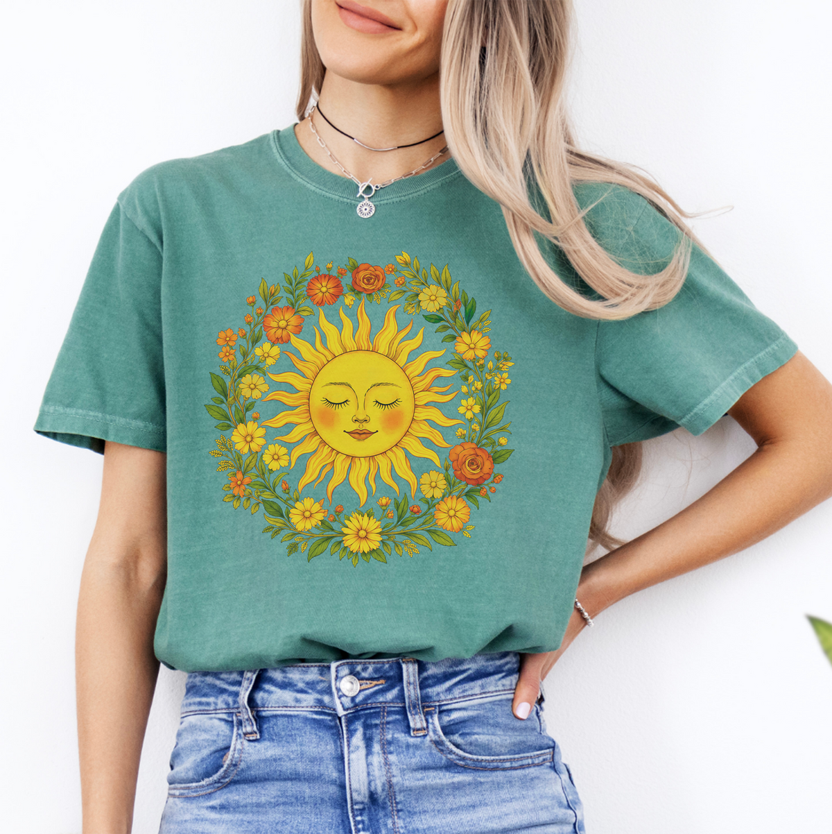 Boho-Spiritual-Sonnen-T-Shirt