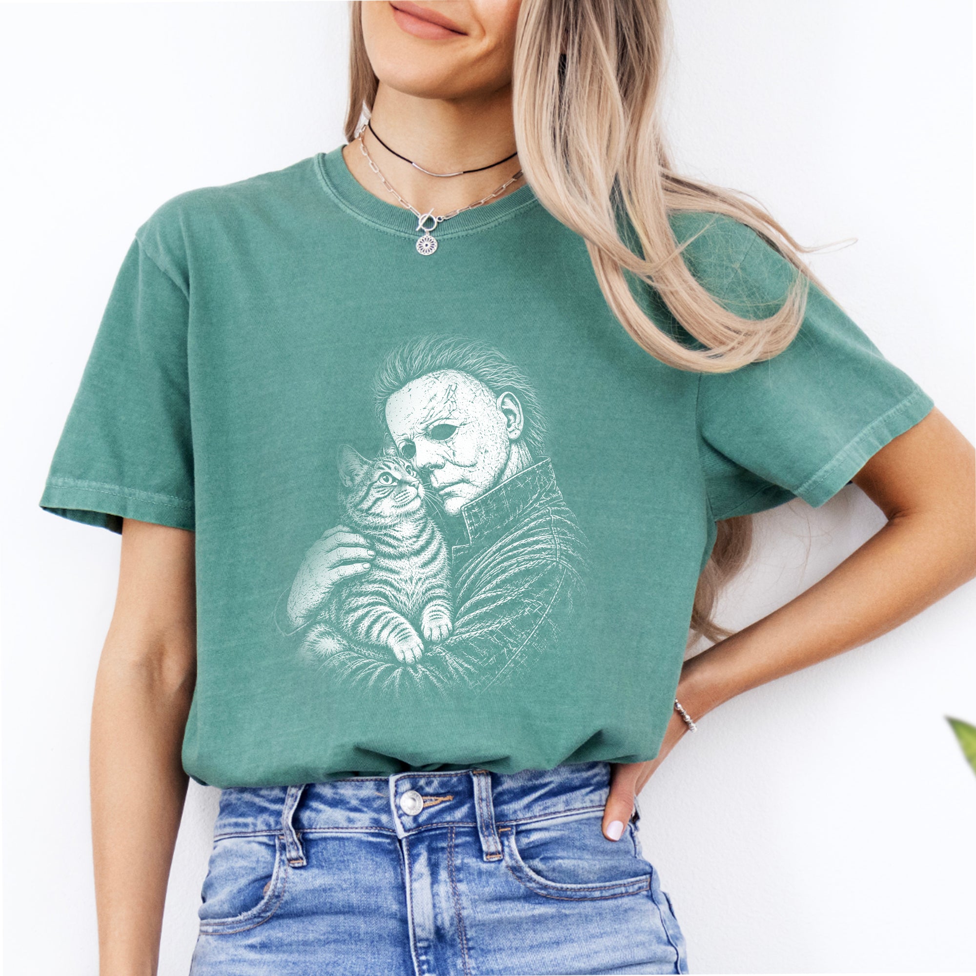 T-shirt « Horror Character Love » avec chat