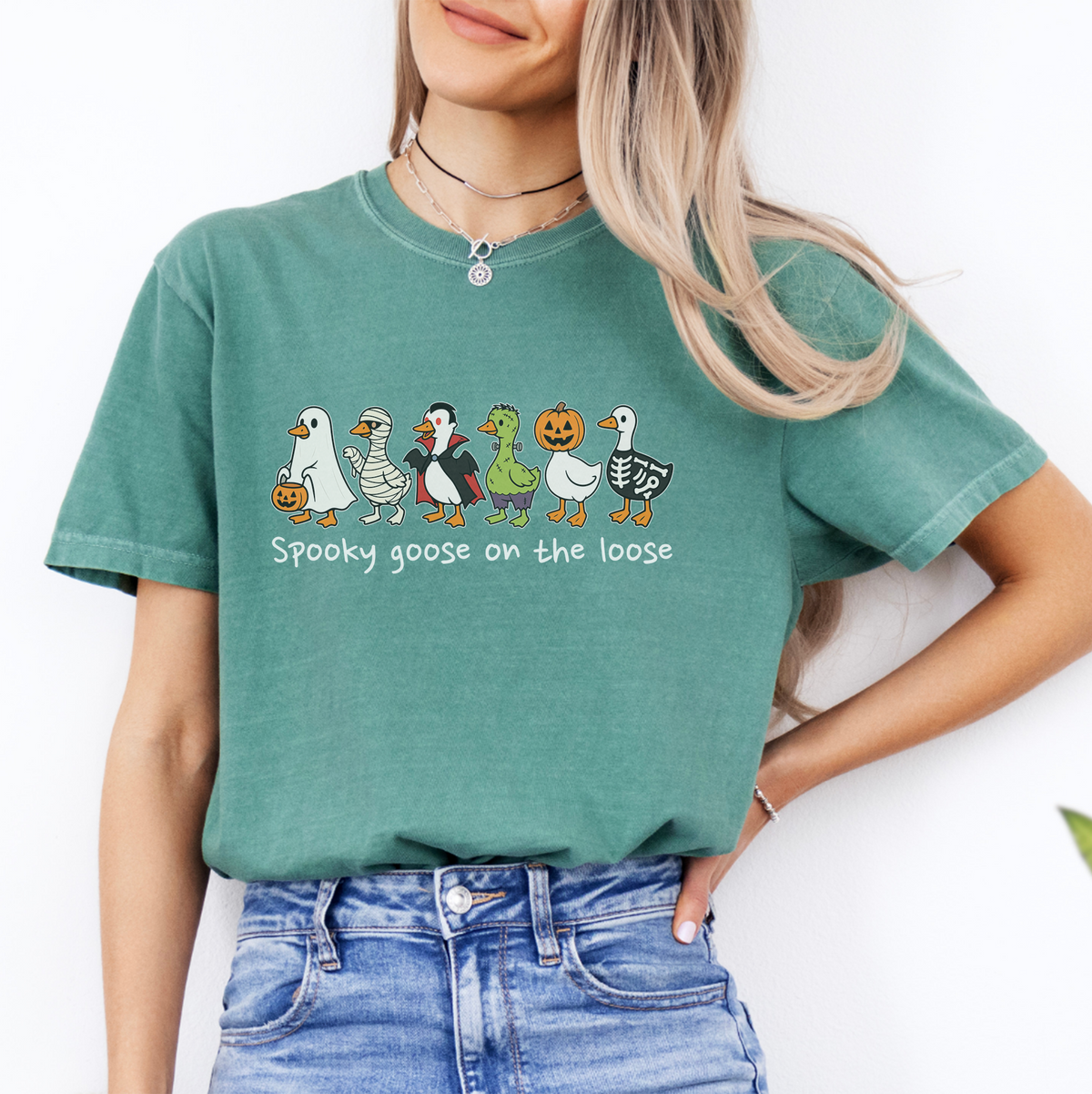 Halloween-T-Shirt mit Spooky-Goose-Motiv – \"Spooky Goose On The Loose\"