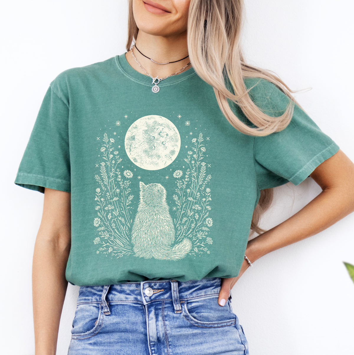 Celestial Cat Moon Tee