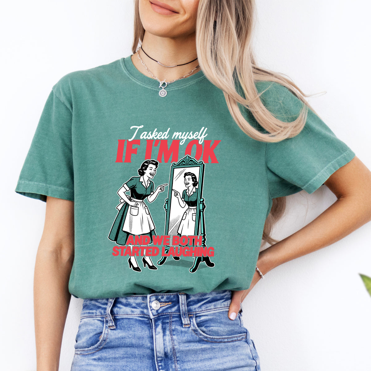 Lustiges Mental-Health-T-Shirt „Ich habe mich gefragt, ob es mir gut geht“