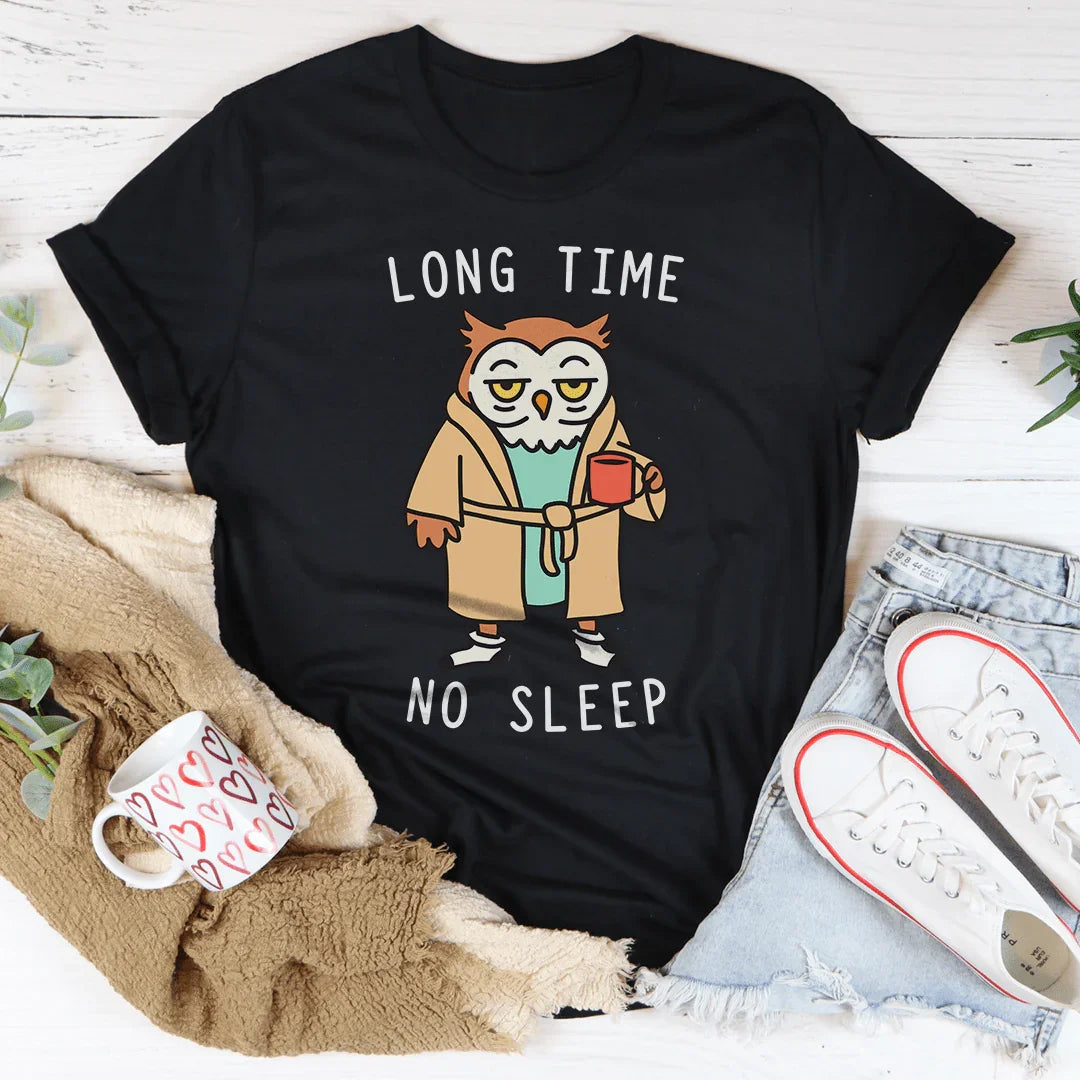 Long Time No Sleep Tee Black Heather / S Peachy Sunday T-Shirt
