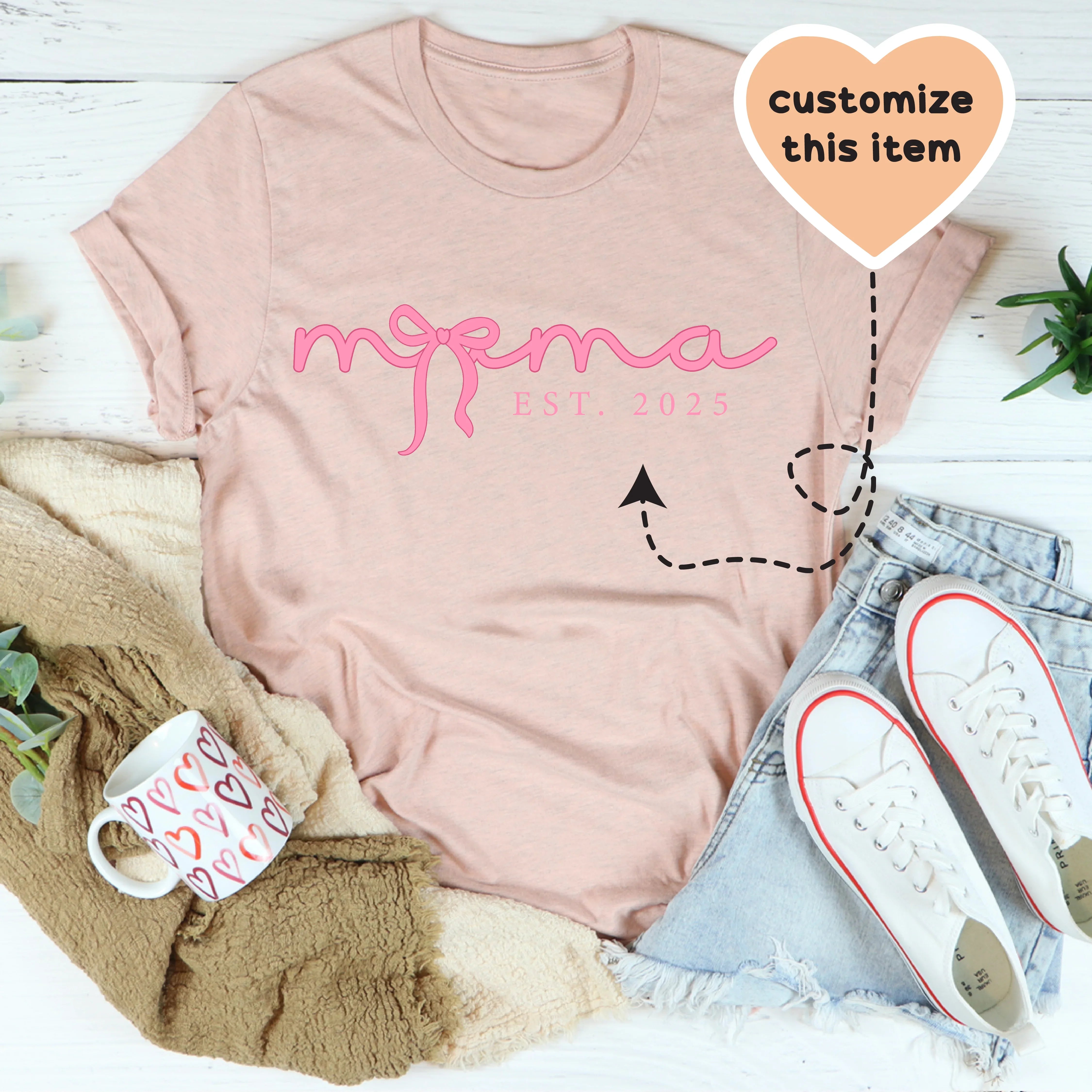 Mama Custom Tee Heather Prism Peach / 2XL printful T-Shirt