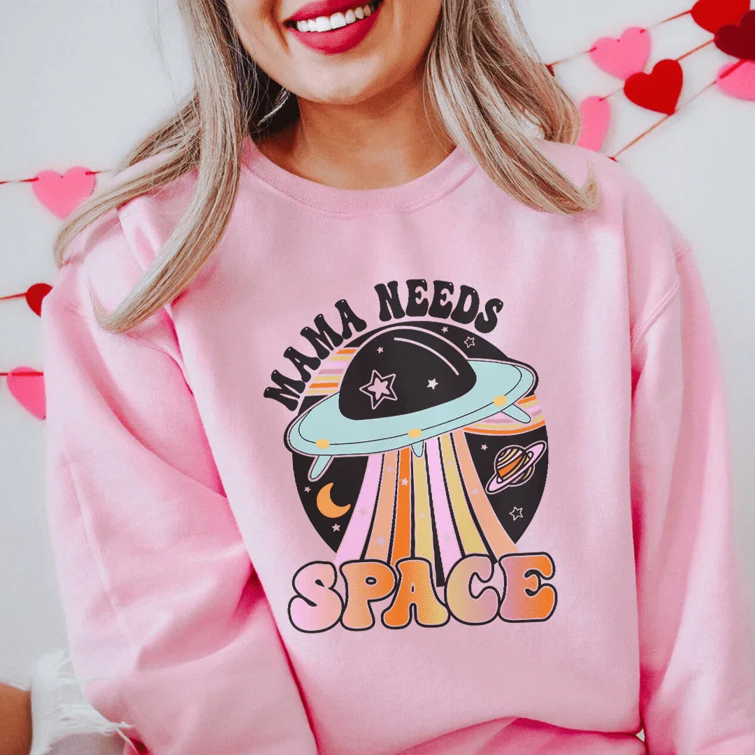 Mama Needs A Break Sweatshirt Light Pink / S Peachy Sunday T-Shirt