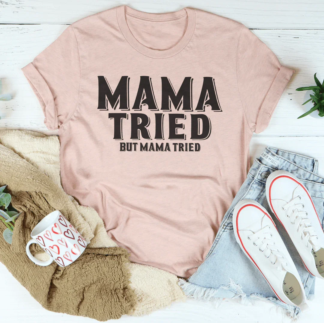 Mama Tired Tee Heather Prism Peach / S Peachy Sunday T-Shirt
