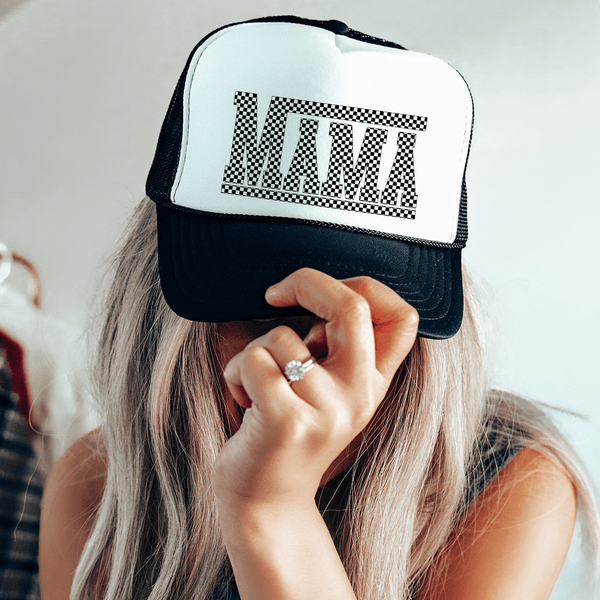 Mama Trucker Caps Black / One size Printify Hats T-Shirt
