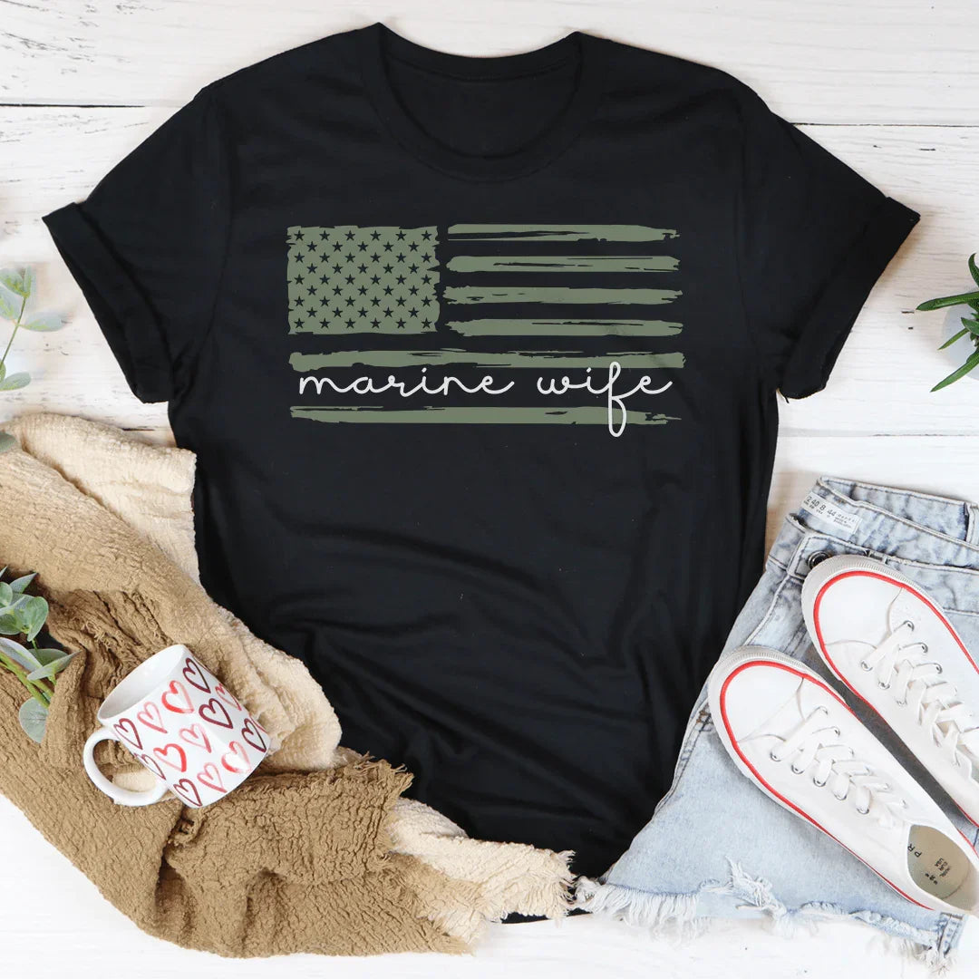 Marine Wife Tee Black Heather / S Peachy Sunday T-Shirt