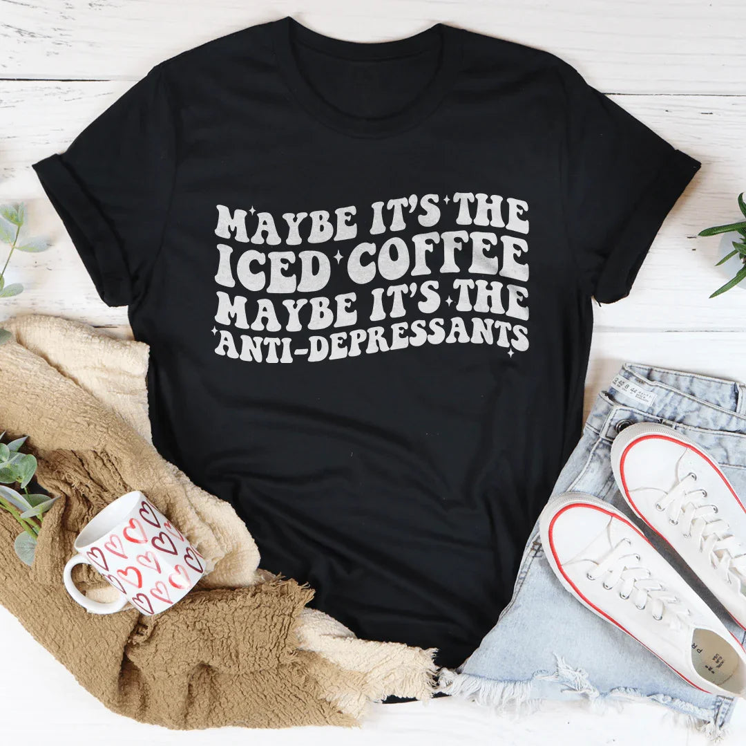 Maybe It's The Iced Coffee Tee Black Heather / S Peachy Sunday T-Shirt