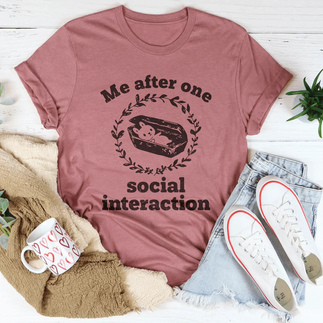Me After One Social Interaction Tee Mauve / S Peachy Sunday T-Shirt