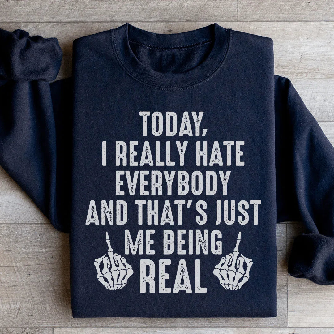 Me Being Real Sweatshirt Black / S Peachy Sunday T-Shirt