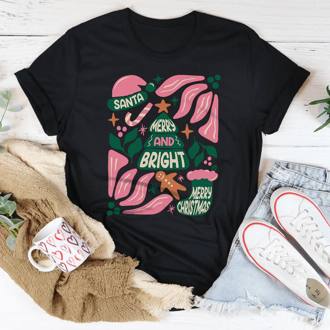 Merry and Bright Tee Black Heather / S Peachy Sunday T-Shirt