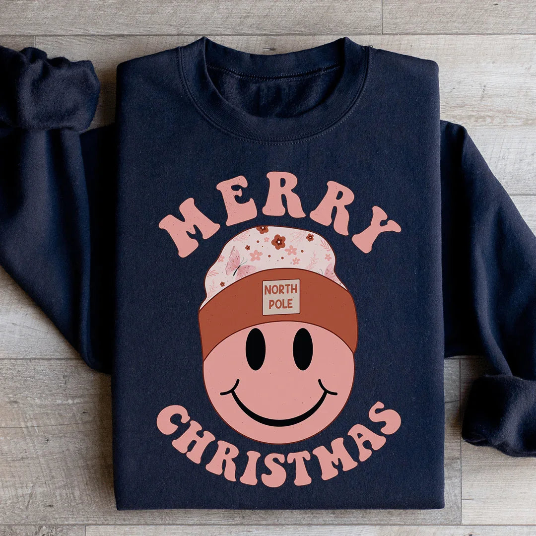 Merry Christmas Smiley Sweatshirt Peachy Sunday T-Shirt