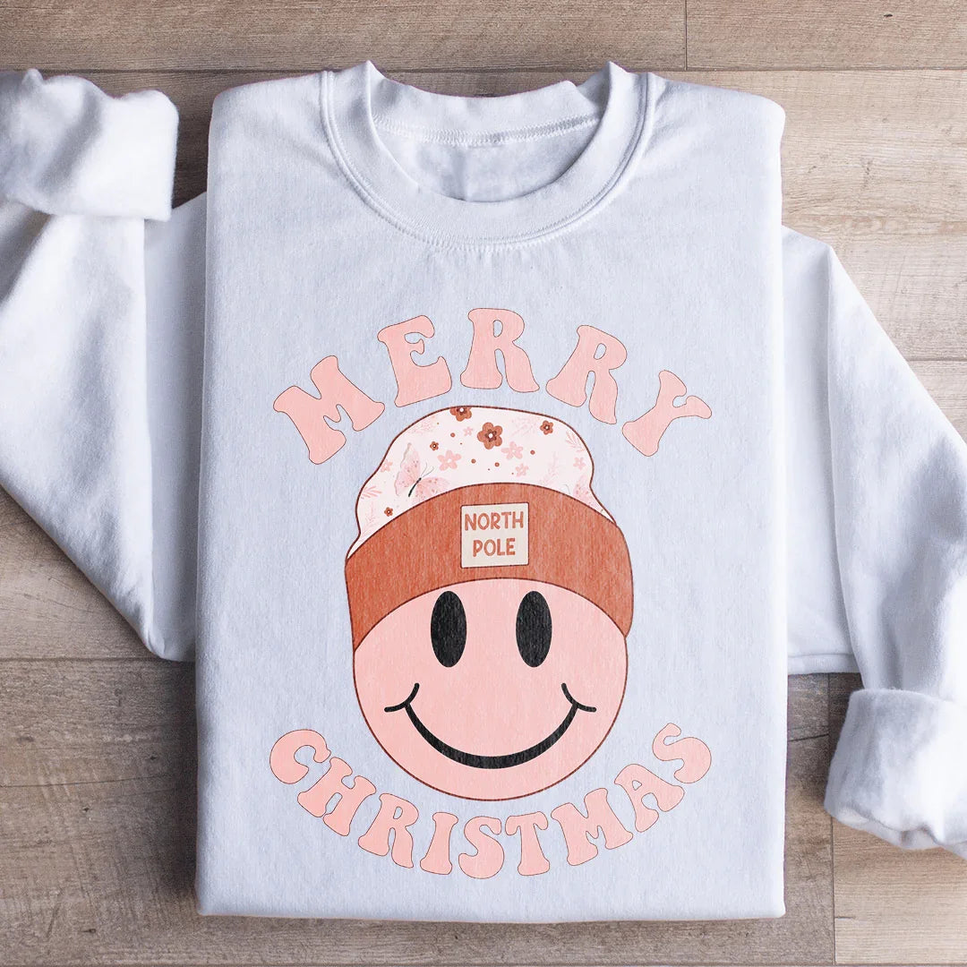 Merry Christmas Smiley Sweatshirt Peachy Sunday T-Shirt
