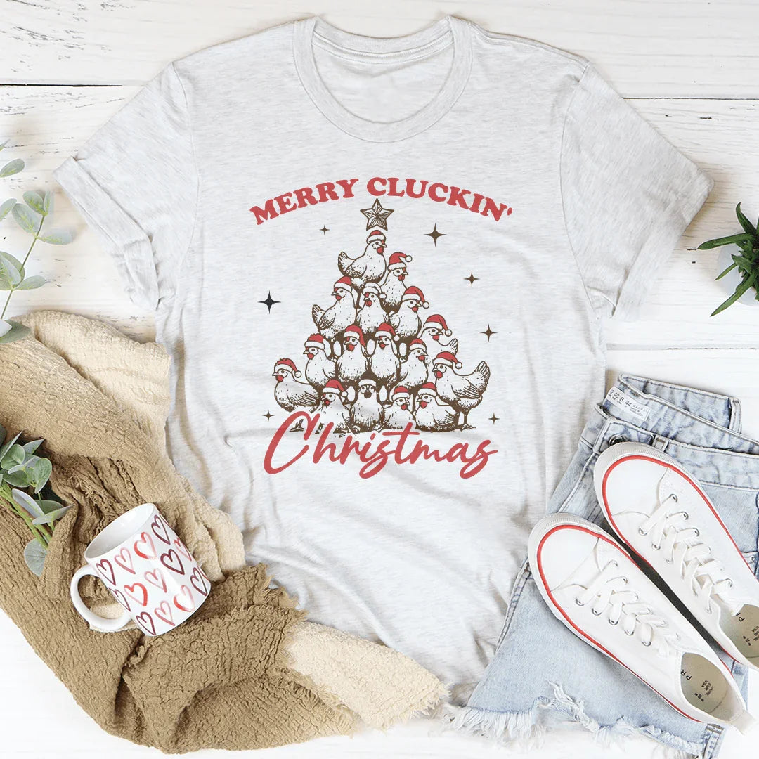 Merry Cluckin Christmas Tee Ash / S Peachy Sunday T-Shirt