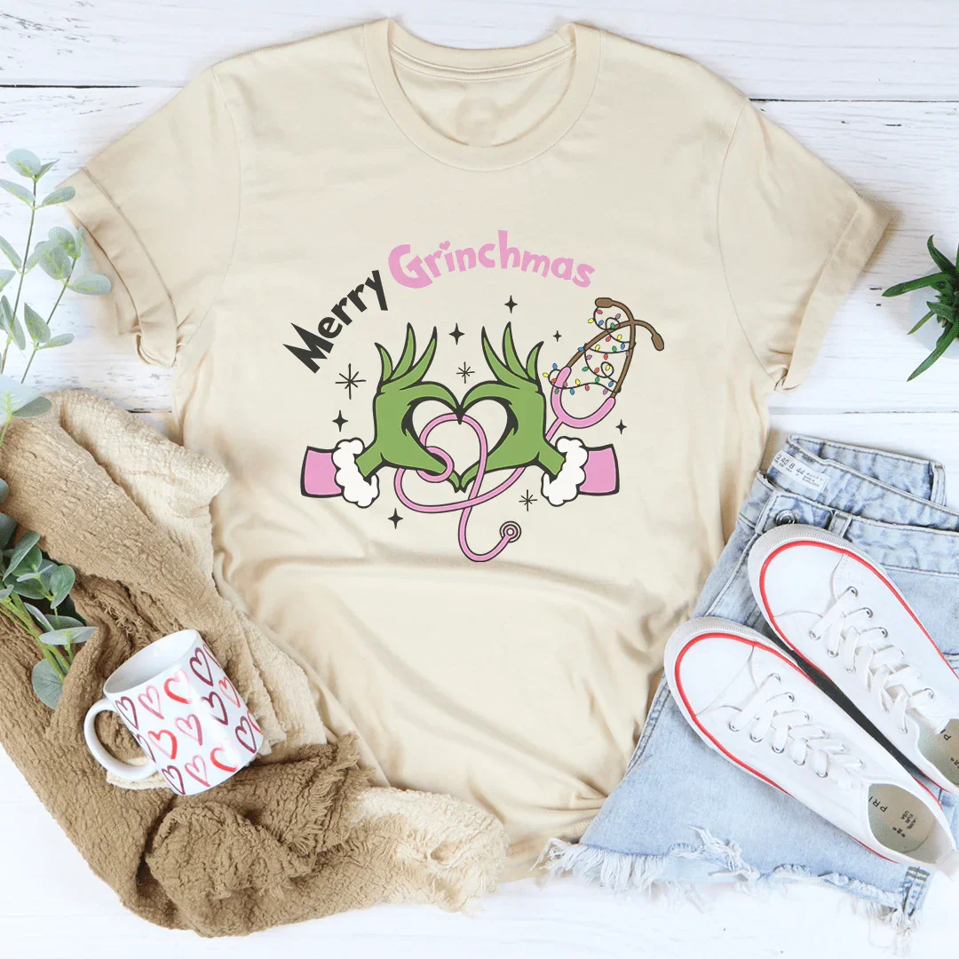 Merry Grinchmas Tee Soft Cream / S Peachy Sunday T-Shirt