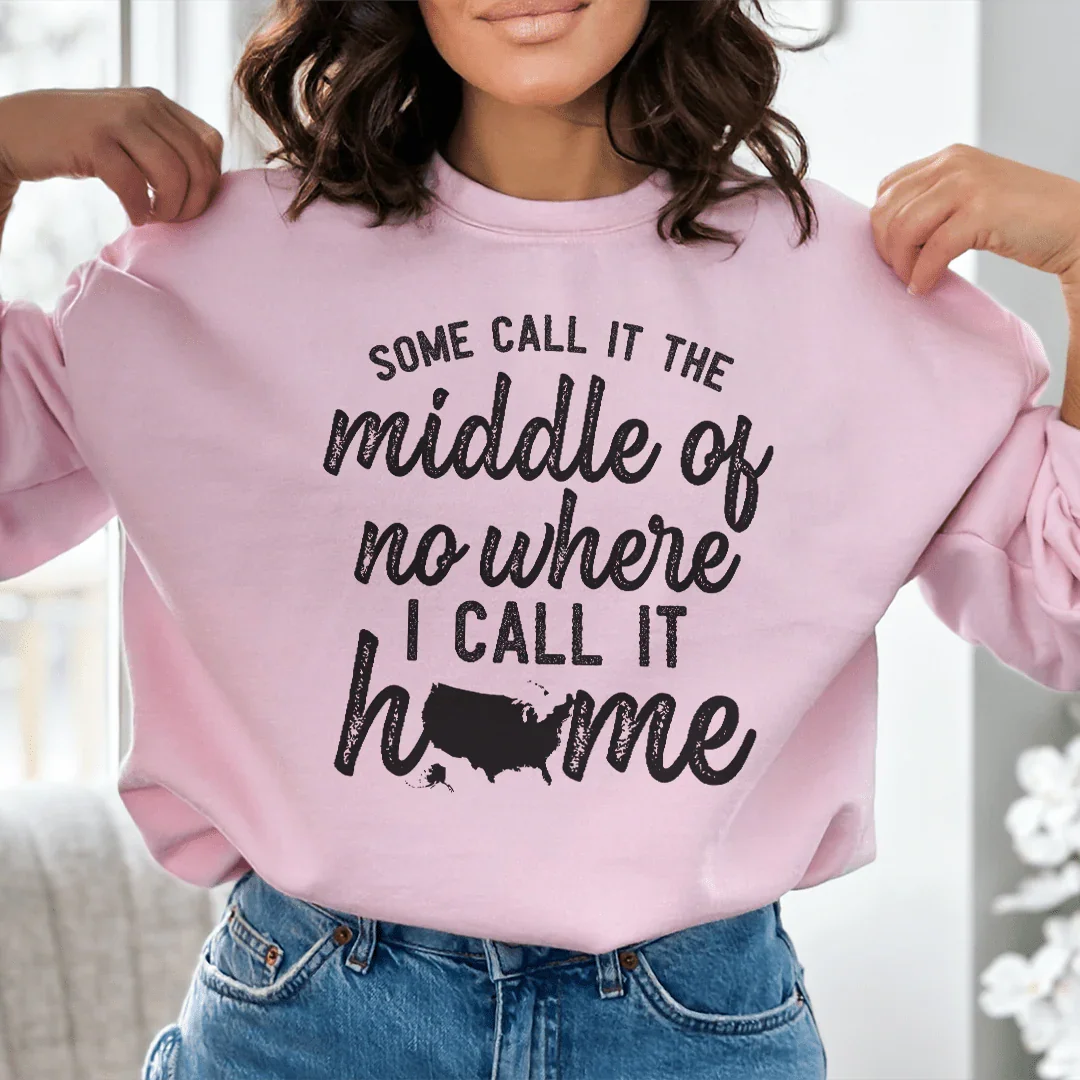 Middle Of No Where Sweatshirt Light Pink / S Peachy Sunday T-Shirt