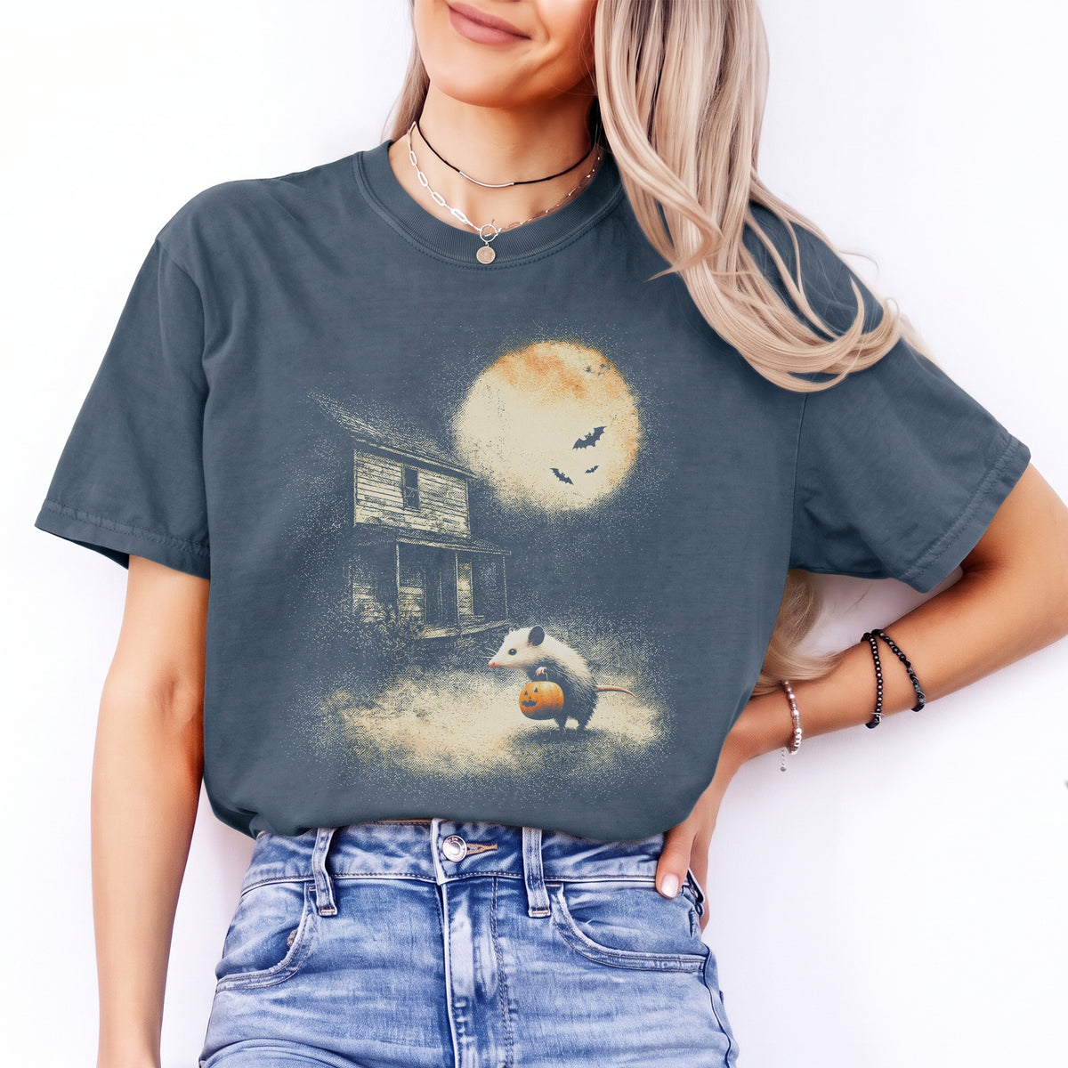 T-shirt opossum vintage d'Halloween