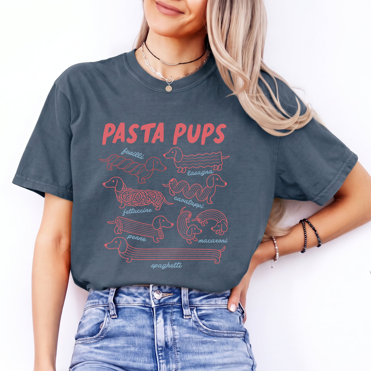 Niedliches T-Shirt für Hundefans und Feinschmecker – „Pasta Pups“