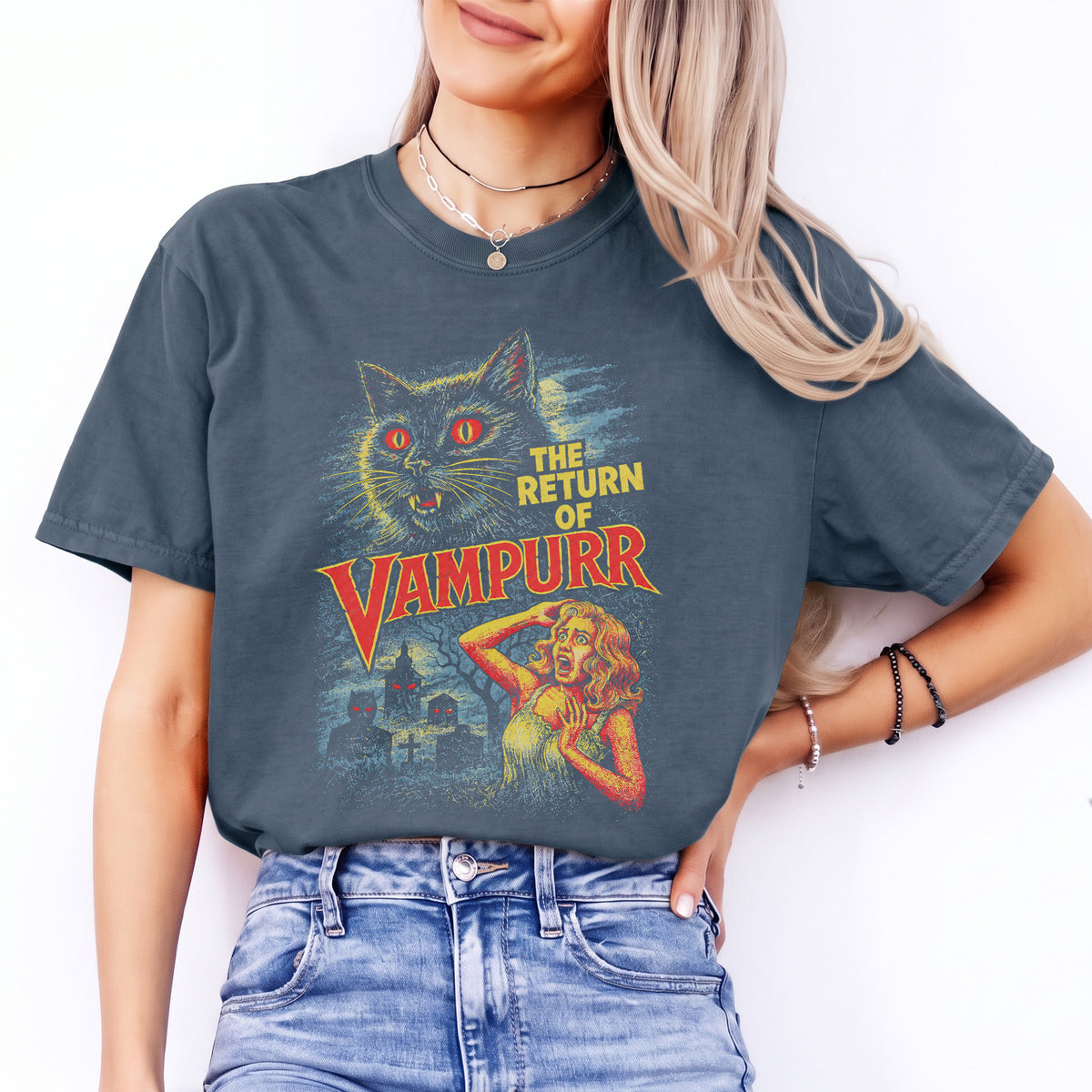 The Return Of Vampurr Halloween Cat Tee