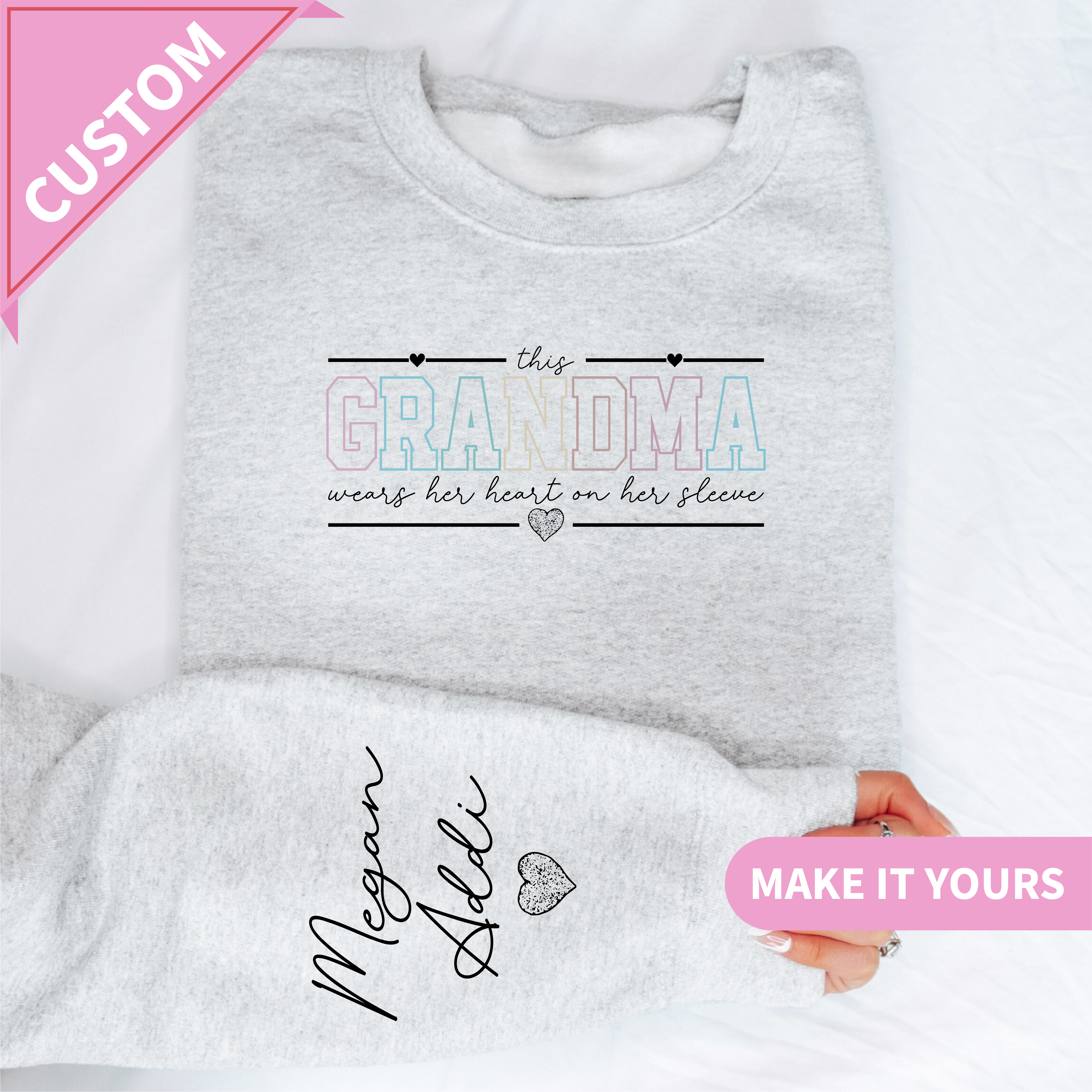Custom Grandma Sweatshirt with Grandkids Names