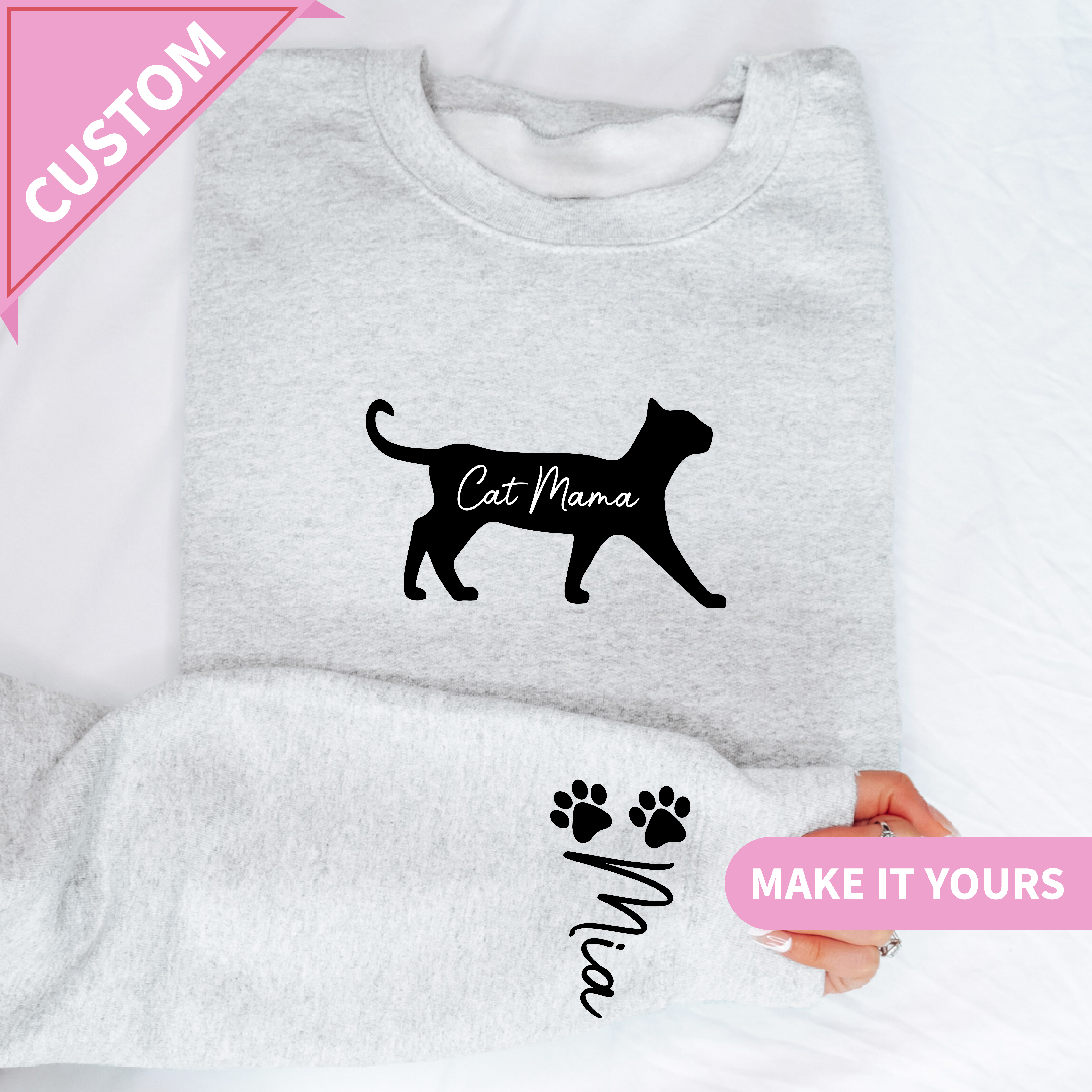 Custom Cat Mama Gift for Moms & Pet Lovers Sweatshirt