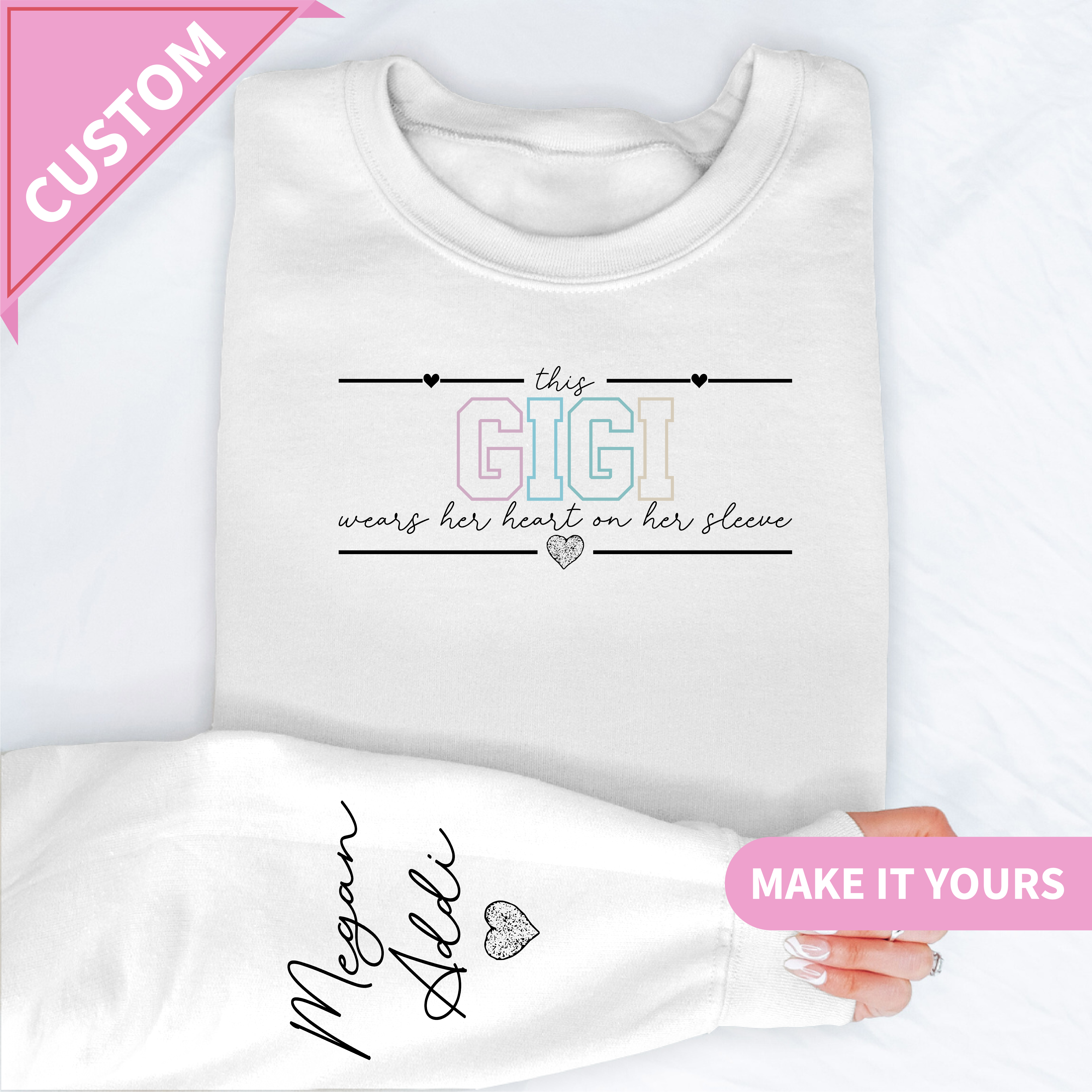 Custom Gigi Name Pullover for Grandma Sweatshirt