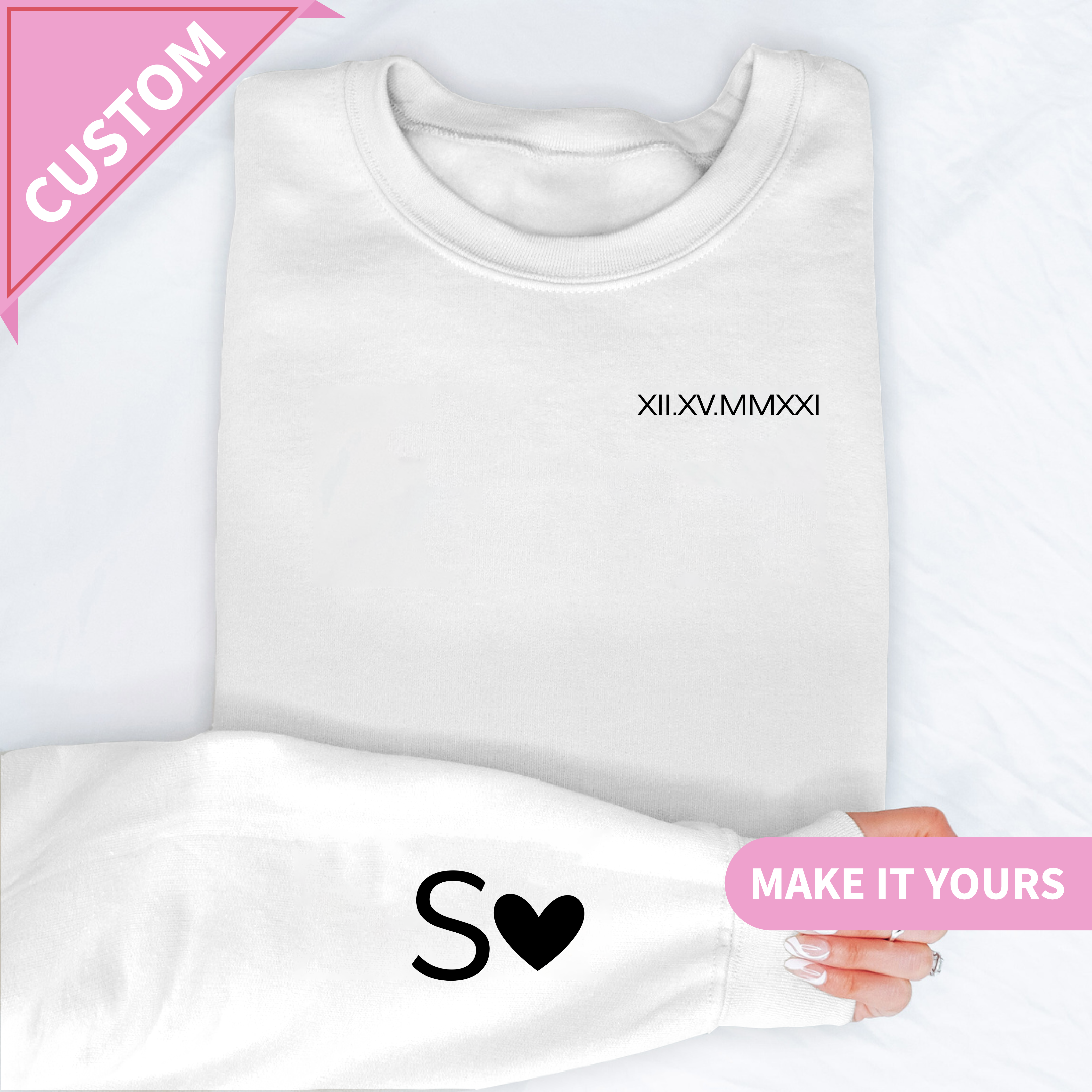 Personalized Embroidered Roman Numeral Sweatshirt