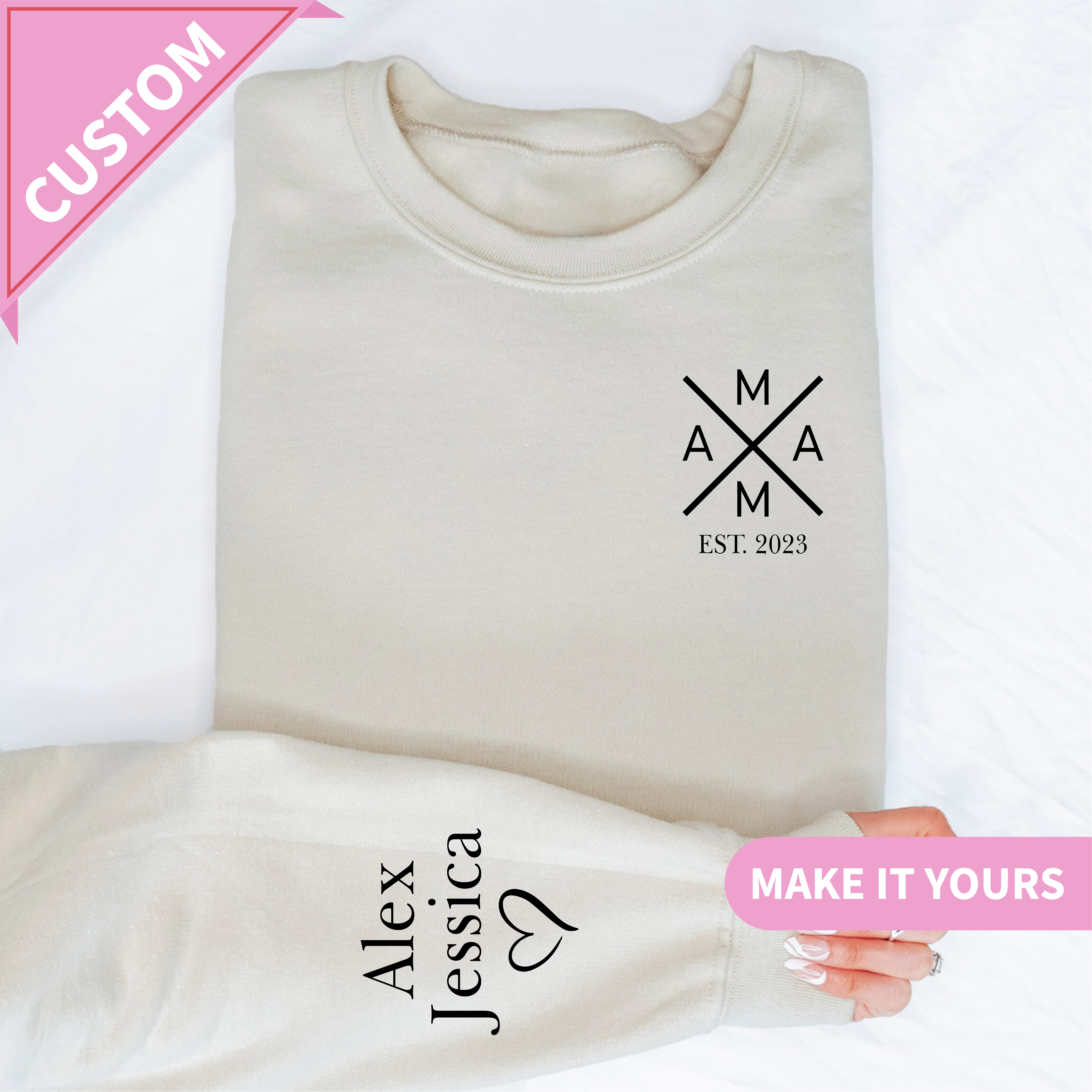 Custom Mama with Kid Names Sweatshirt