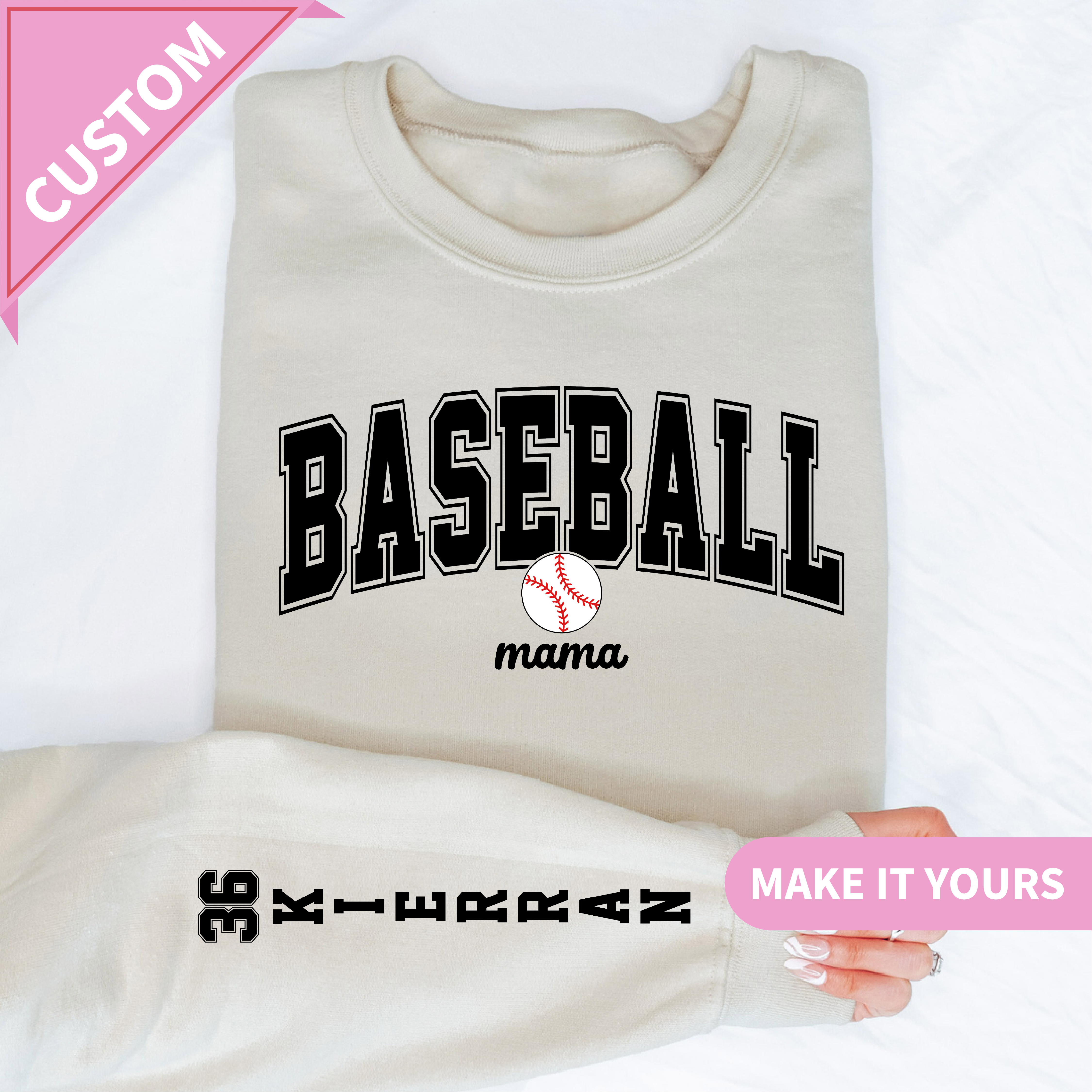 Custom Baseball Name Sports Team Pullover Sweatshirt
