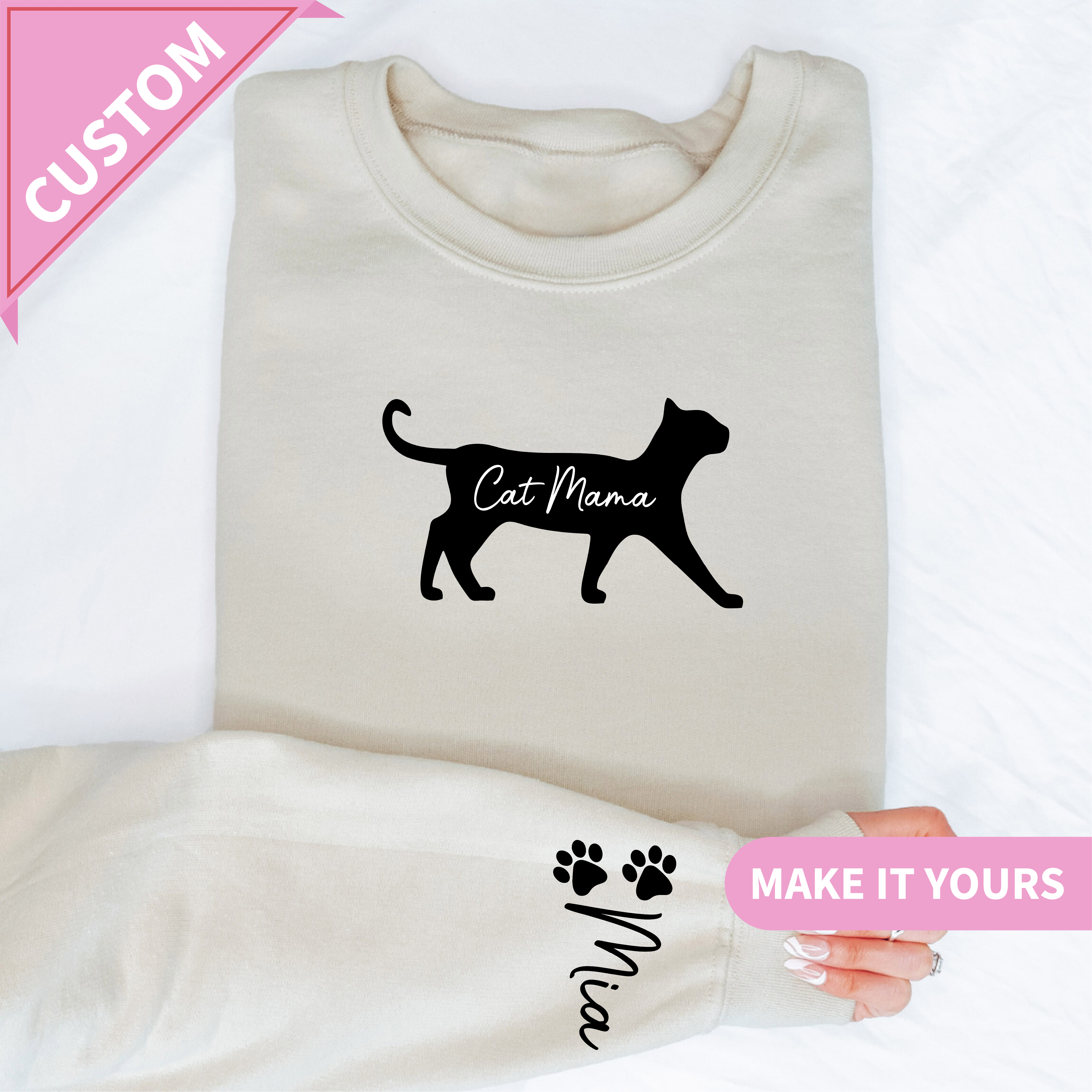 Custom Cat Mama Gift for Moms & Pet Lovers Sweatshirt