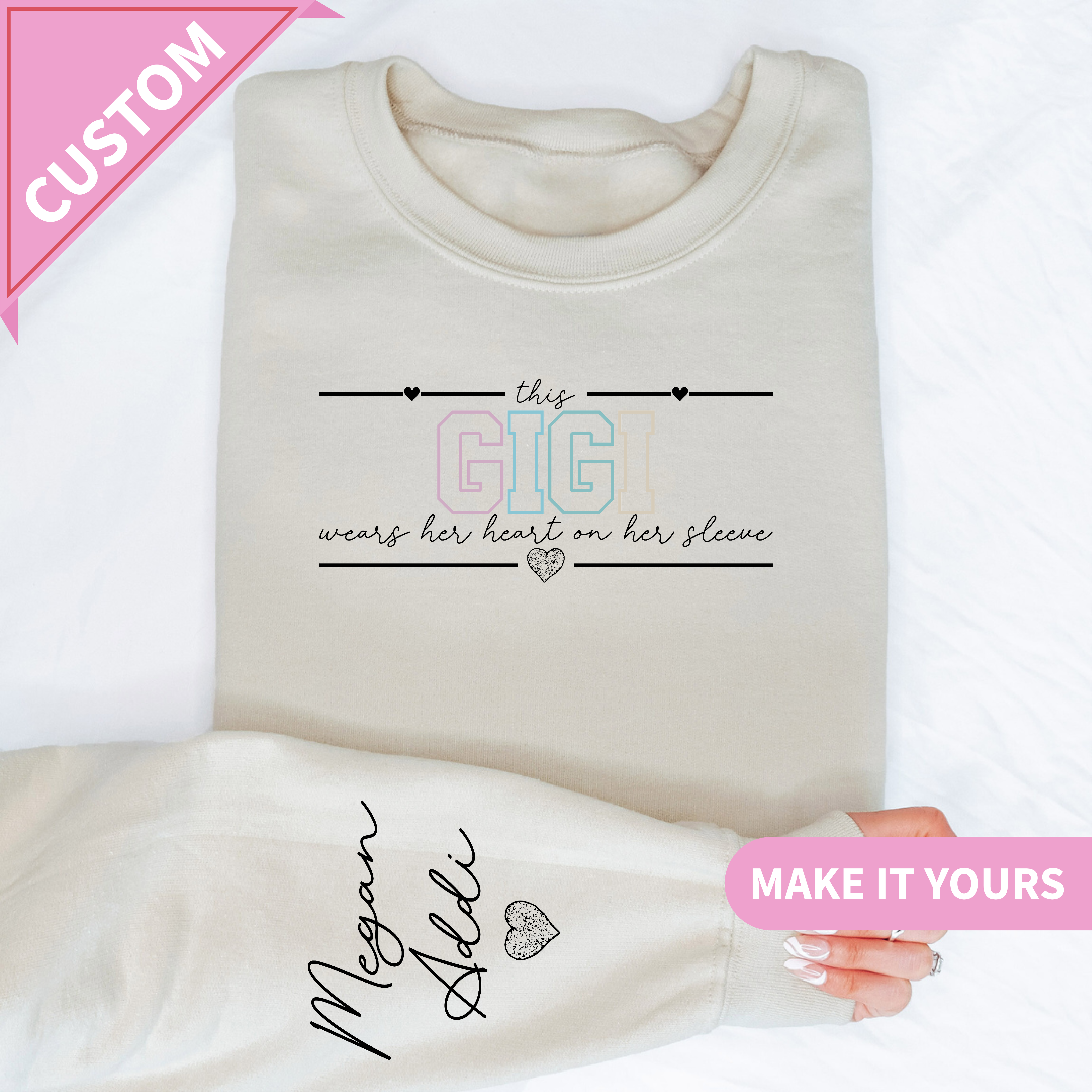 Custom Gigi Name Pullover for Grandma Sweatshirt