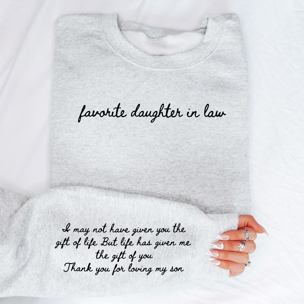 "Favorite Daughter-In-Law" – Sarcastic In-Law Humor Cozy Sweatshirt