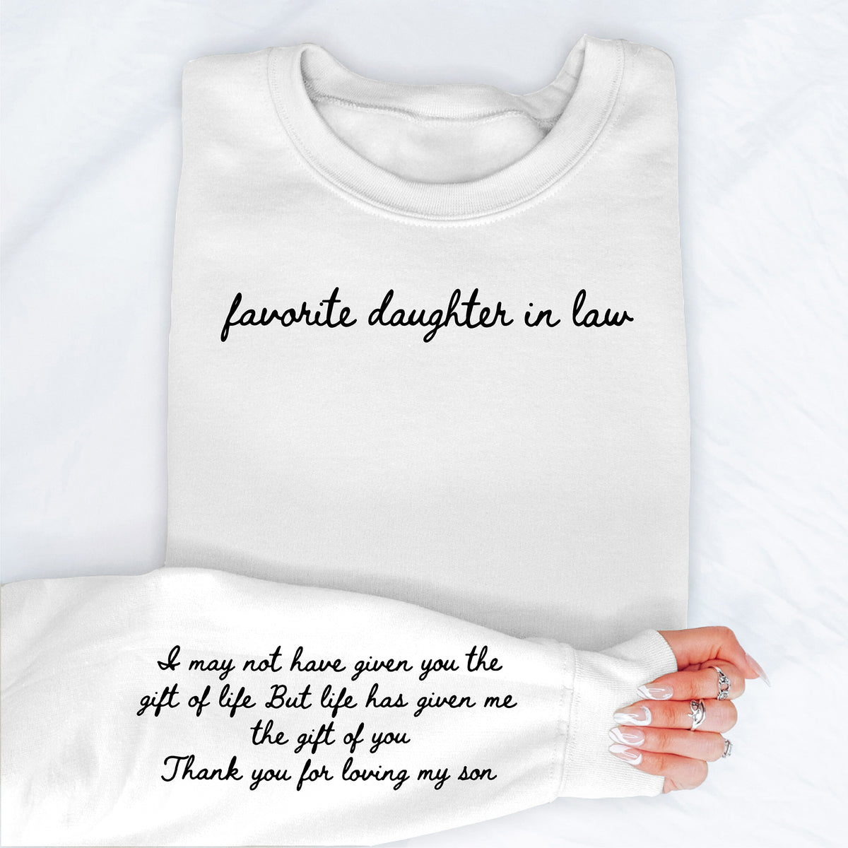 "Favorite Daughter-In-Law" – Sarcastic In-Law Humor Cozy Sweatshirt