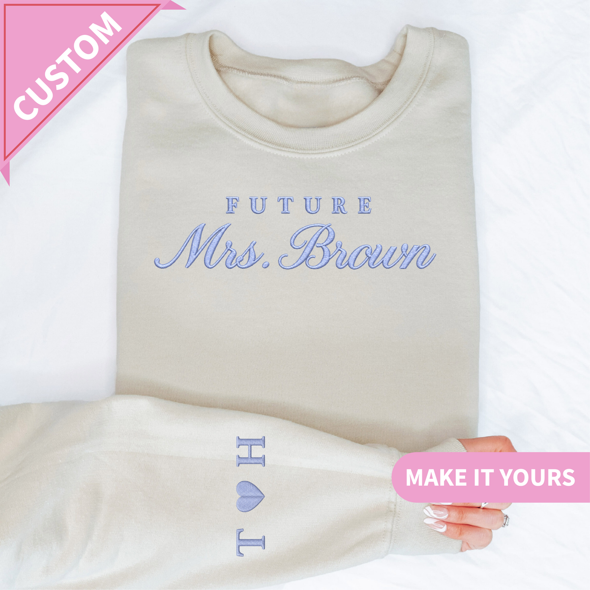 „Zukünftige Frau“ – Personalisiertes, kuscheliges Fleece-Sweatshirt für Verlobte